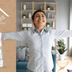 Lively Indian woman with a wide smile and MyHomePlus disinfectant spray in the frame