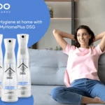 Stress free Indian woman relaxing on a sofa while maintaining health and hygiene at home with MyHomePlus DSG