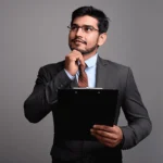 An individual thinking