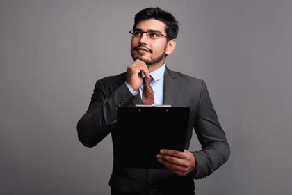 An individual thinking