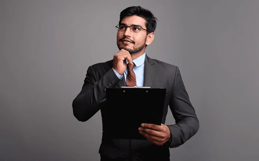 An individual thinking