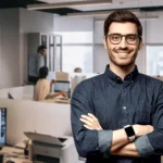 A young network marketer folding hands