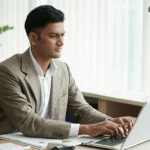 A man stressed at work