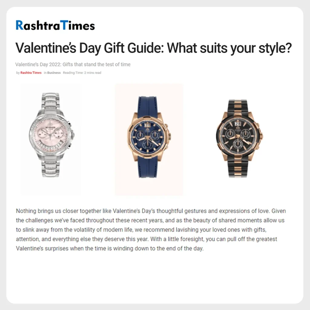 Mugnier watches in Rashtra Times