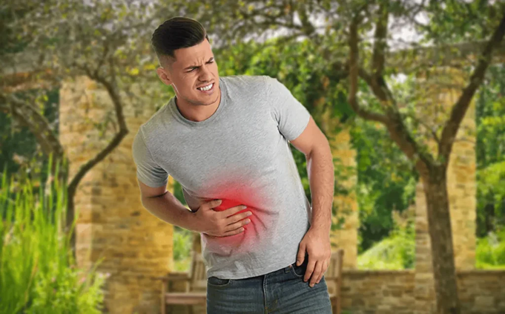 A young man suffering from hepatitis