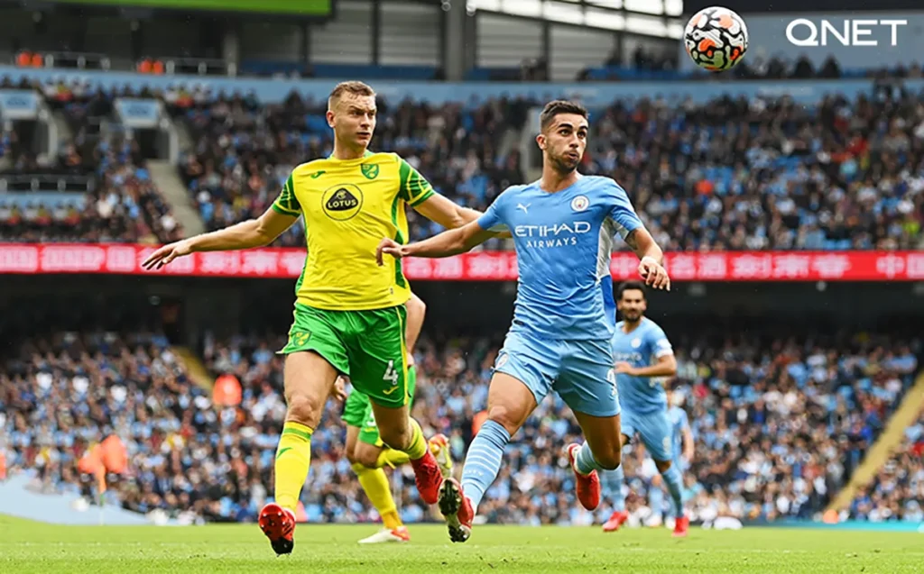 Ferran Torres controlling the ball against Norwich City