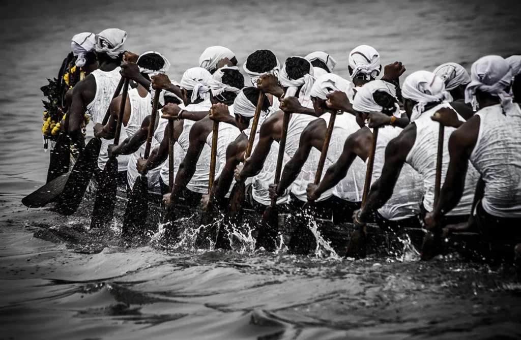 Snake boat races during Onam